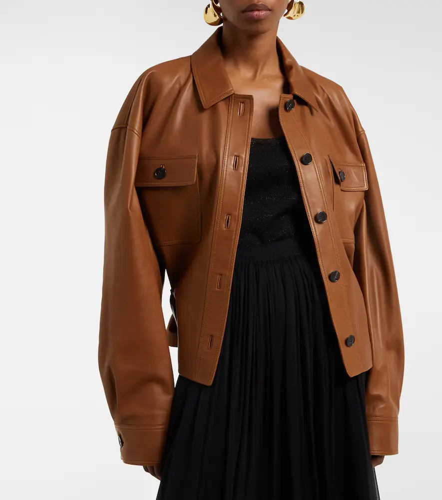 Saint Laurent Saharienne cropped leather jacket | Thumbnail 5