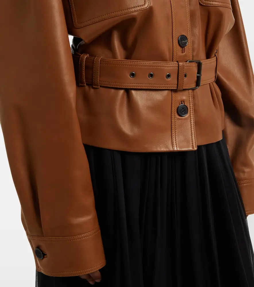 Saint Laurent Saharienne cropped leather jacket | Thumbnail 6