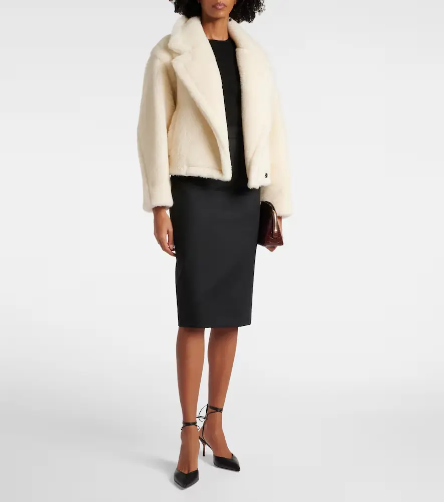 Max Mara Oggeri alpaca, wool, and silk teddy coat | Thumbnail 3