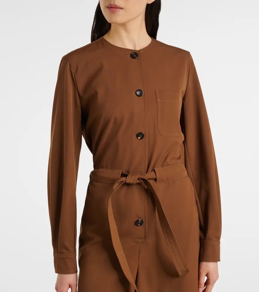 Max Mara Maine belted wool gabardine playsuit | Thumbnail 4