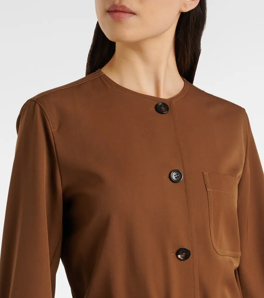 Max Mara Maine belted wool gabardine playsuit | Thumbnail 5
