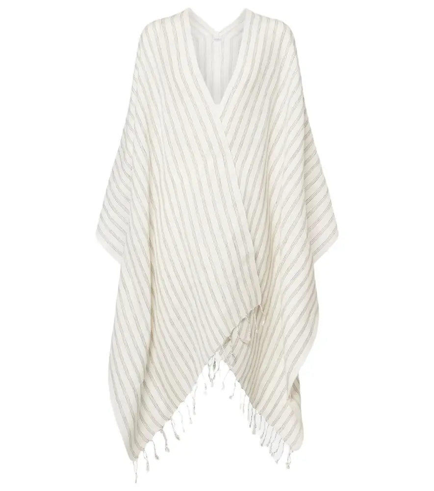 Brunello Cucinelli Striped linen poncho | Image 1 Brunello Cucinelli Striped linen poncho | Image 1