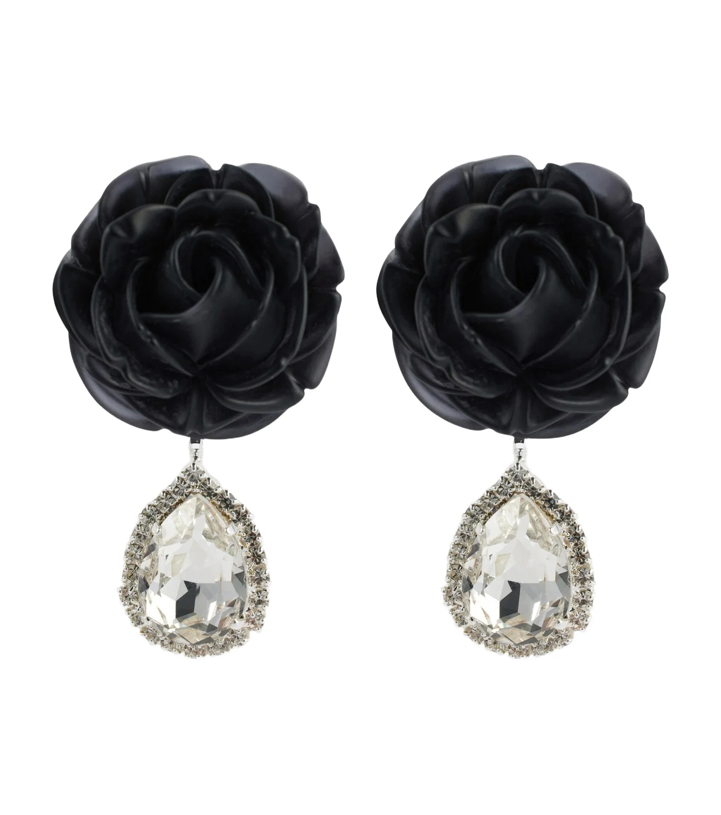 Mini Rose crystal-embellished drop earrings