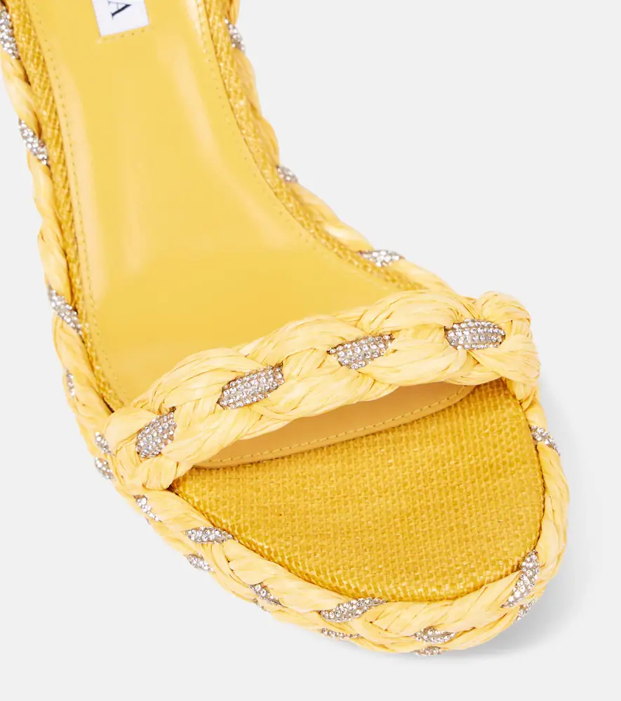 Aquazzura Costiera Crystal raffia espadrille wedges | Thumbnail 2