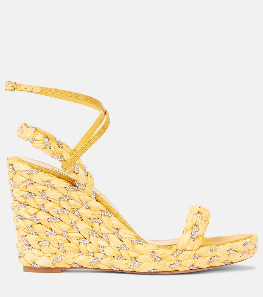 Aquazzura Costiera Crystal raffia espadrille wedges | Thumbnail 3
