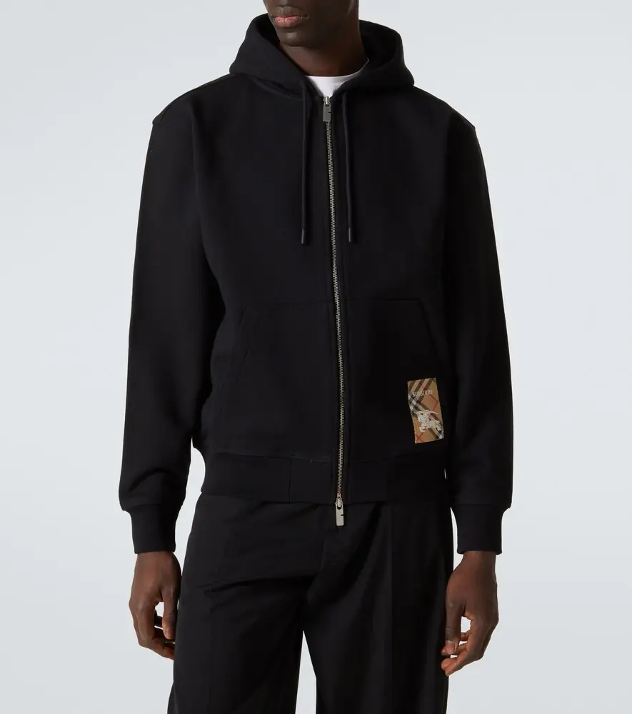 Burberry EKD zip-up cotton jersey hoodie | Thumbnail 4 Burberry EKD zip-up cotton jersey hoodie | Thumbnail 4