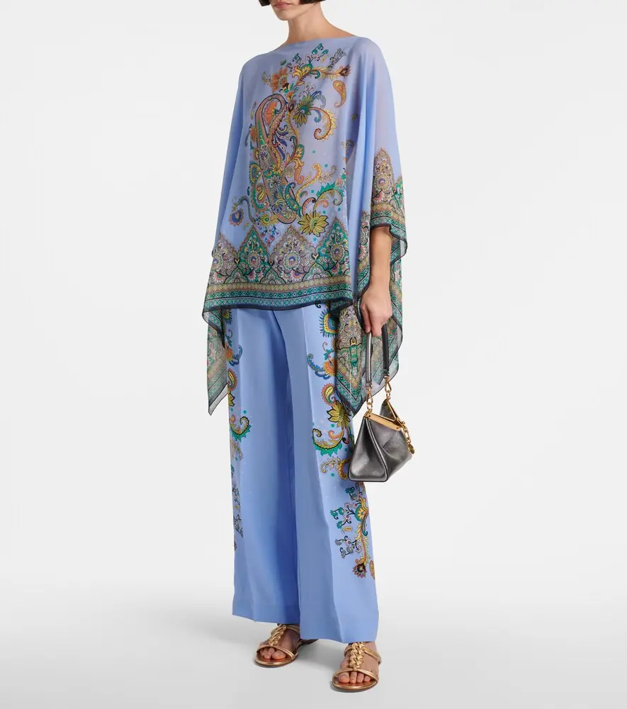 Etro Floral silk crêpe de chine wide-leg pants | Thumbnail 2 Etro Floral silk crêpe de chine wide-leg pants | Thumbnail 2