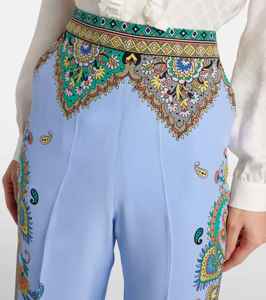 Etro Floral silk crêpe de chine wide-leg pants | Thumbnail 3 Etro Floral silk crêpe de chine wide-leg pants | Thumbnail 3
