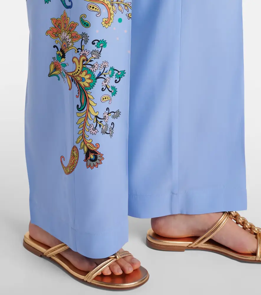 Etro Floral silk crêpe de chine wide-leg pants | Thumbnail 4 Etro Floral silk crêpe de chine wide-leg pants | Thumbnail 4