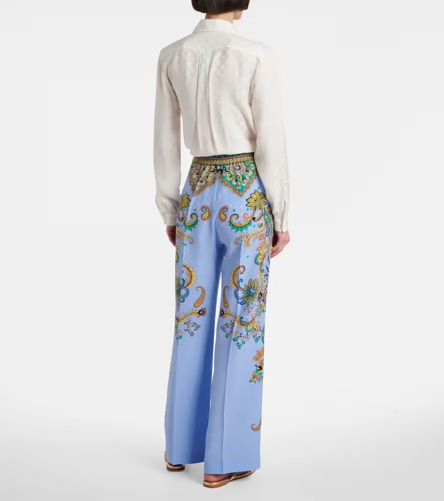Etro Floral silk crêpe de chine wide-leg pants | Thumbnail 5 Etro Floral silk crêpe de chine wide-leg pants | Thumbnail 5