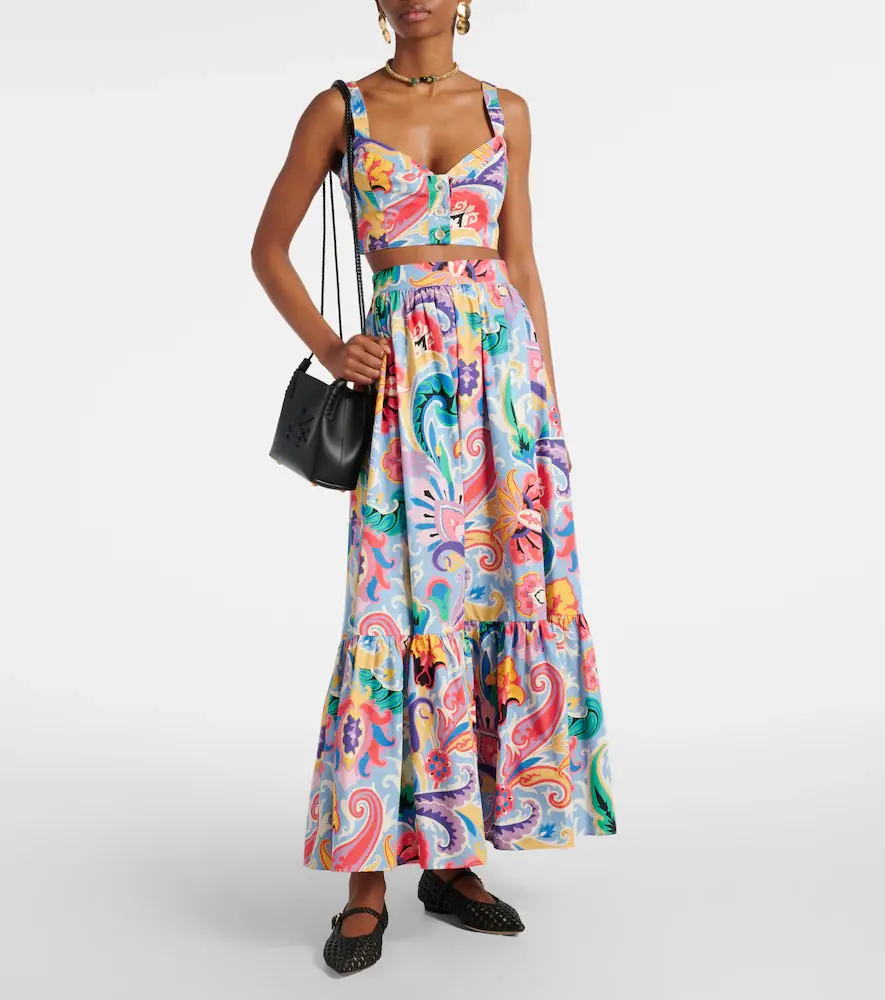 Etro Printed cotton maxi skirt | Thumbnail 2