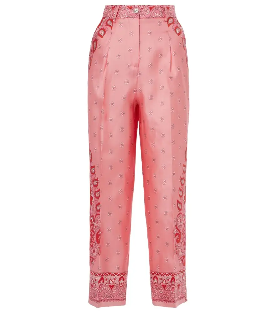Etro Paisley silk straight pants
