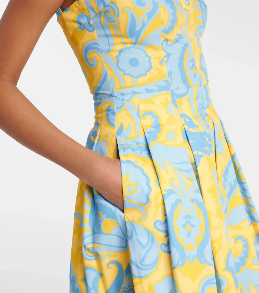 Etro Paisley pleated cotton midi dress | Thumbnail 2