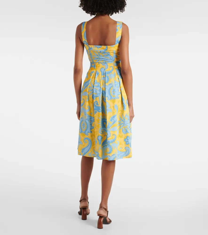 Etro Paisley pleated cotton midi dress | Thumbnail 3