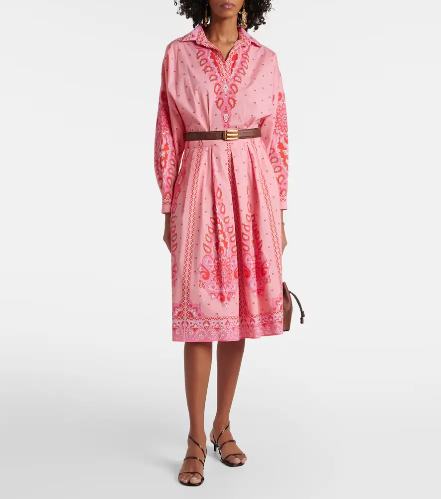 Etro Printed cotton-blend midi dress | Thumbnail 2 Etro Printed cotton-blend midi dress | Thumbnail 2