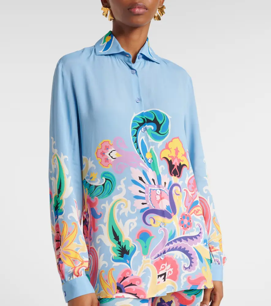 Etro Printed satin shirt | Thumbnail 2