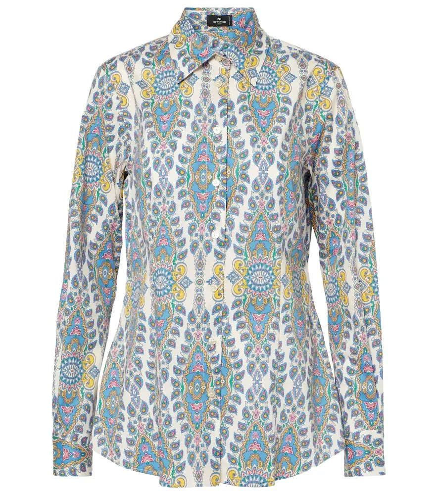 Etro Printed cotton-blend shirt
