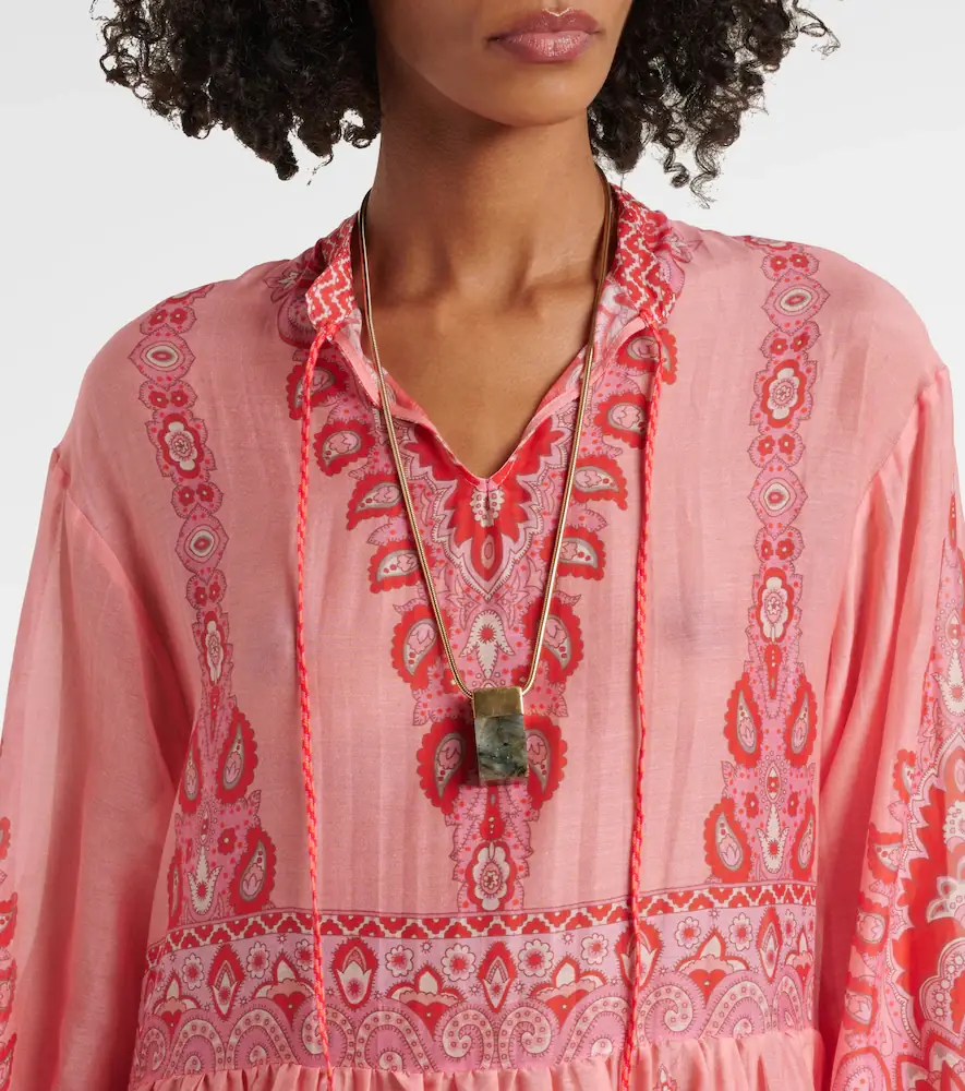 Etro Printed cotton and silk minidress | Thumbnail 4