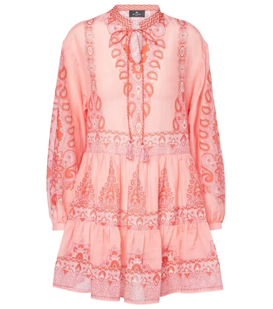 Etro Printed cotton and silk minidress