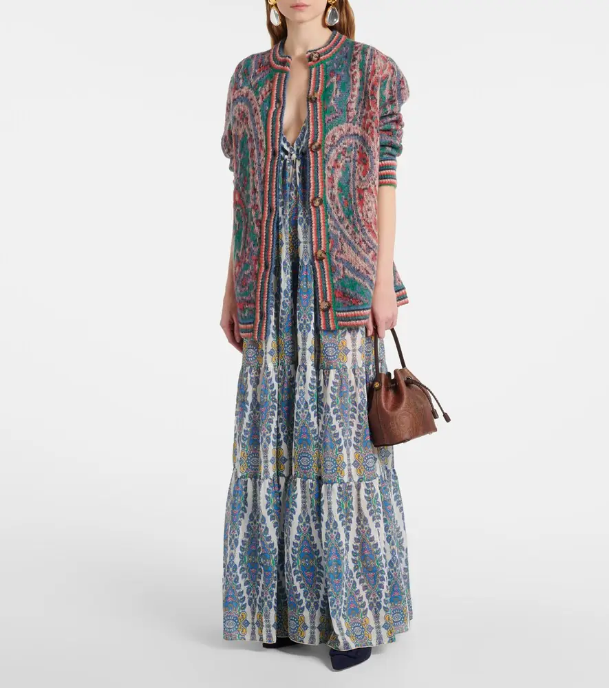 Etro Printed tiered cotton and silk maxi dress | Thumbnail 3