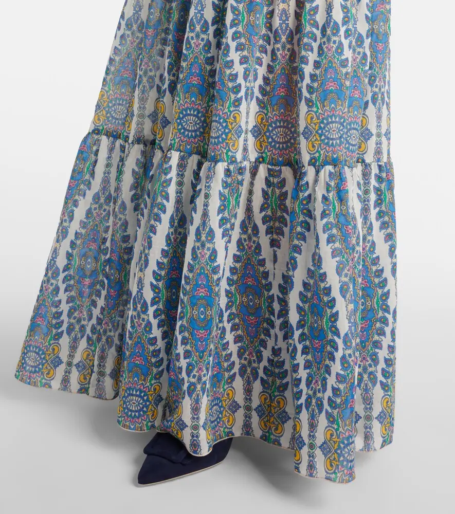 Etro Printed tiered cotton and silk maxi dress | Thumbnail 5