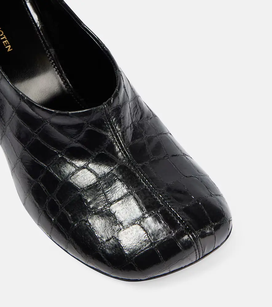 Dries Van Noten 75 croc-effect metallic leather pumps | Thumbnail 4