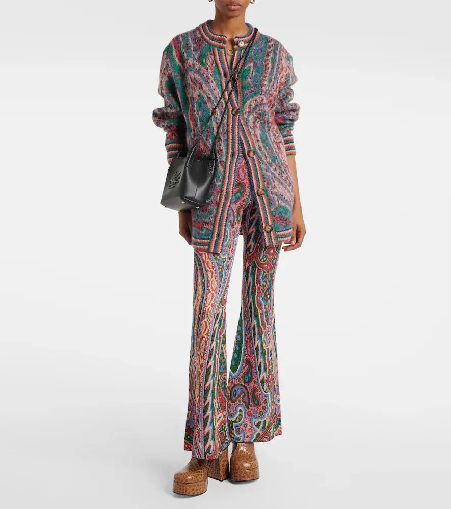 Etro Knitted paisley jacquard flared pants | Thumbnail 2