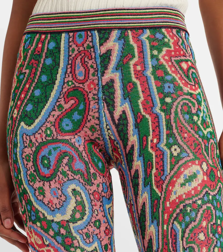 Etro Knitted paisley jacquard flared pants | Thumbnail 3