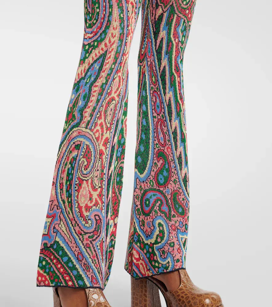 Etro Knitted paisley jacquard flared pants | Thumbnail 4