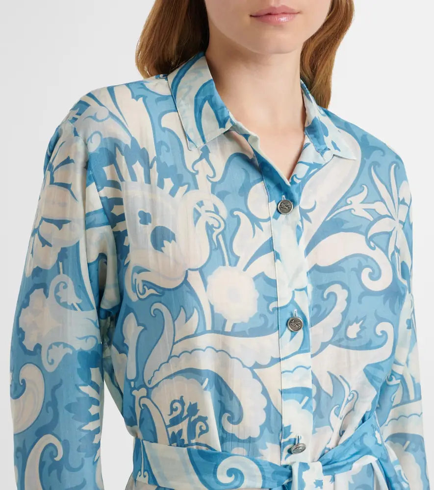 Etro Paisley cotton and silk shirt dress | Thumbnail 5