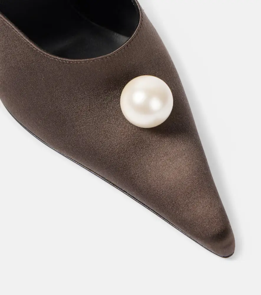 Magda Butrym Floral-appliqué satin mules | Thumbnail 4