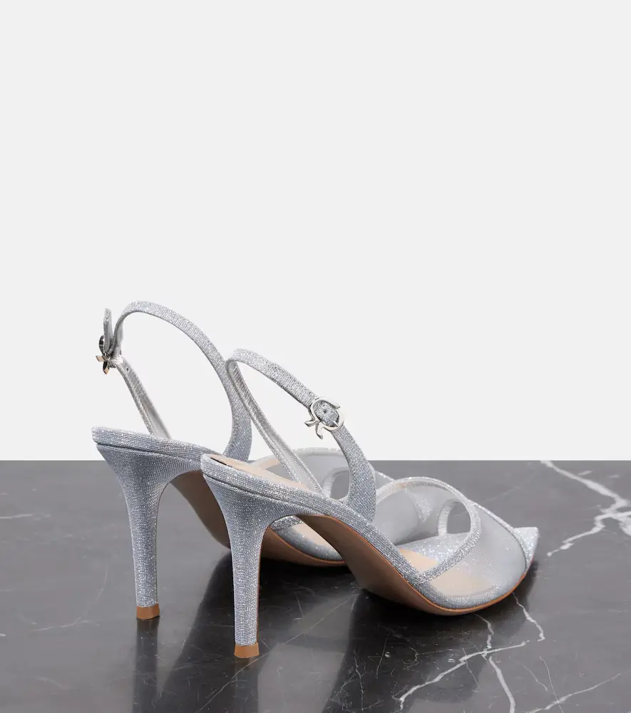 Gianvito Rossi Halley 85 metallic leather slingback pumps | Thumbnail 3 Gianvito Rossi Halley 85 metallic leather slingback pumps | Thumbnail 3