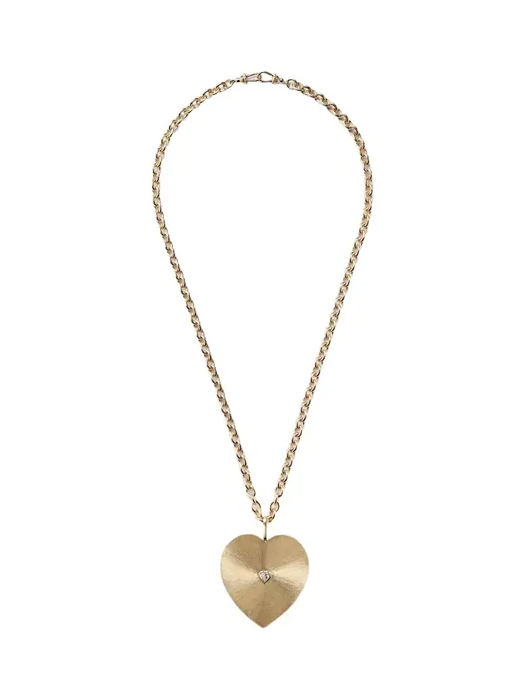 Heart Jumbo 18kt gold pendant necklace with diamond Heart Jumbo 18kt gold pendant necklace with diamond