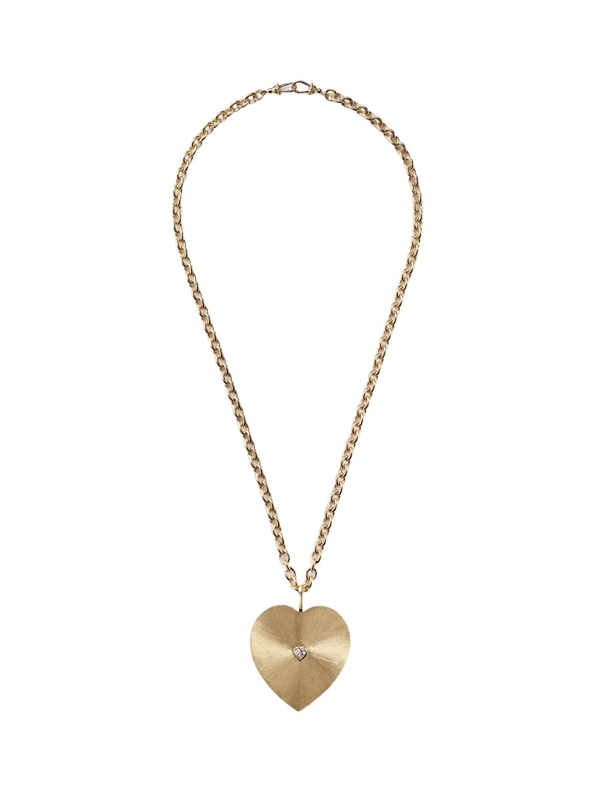 Heart Jumbo 18kt gold pendant necklace with diamond