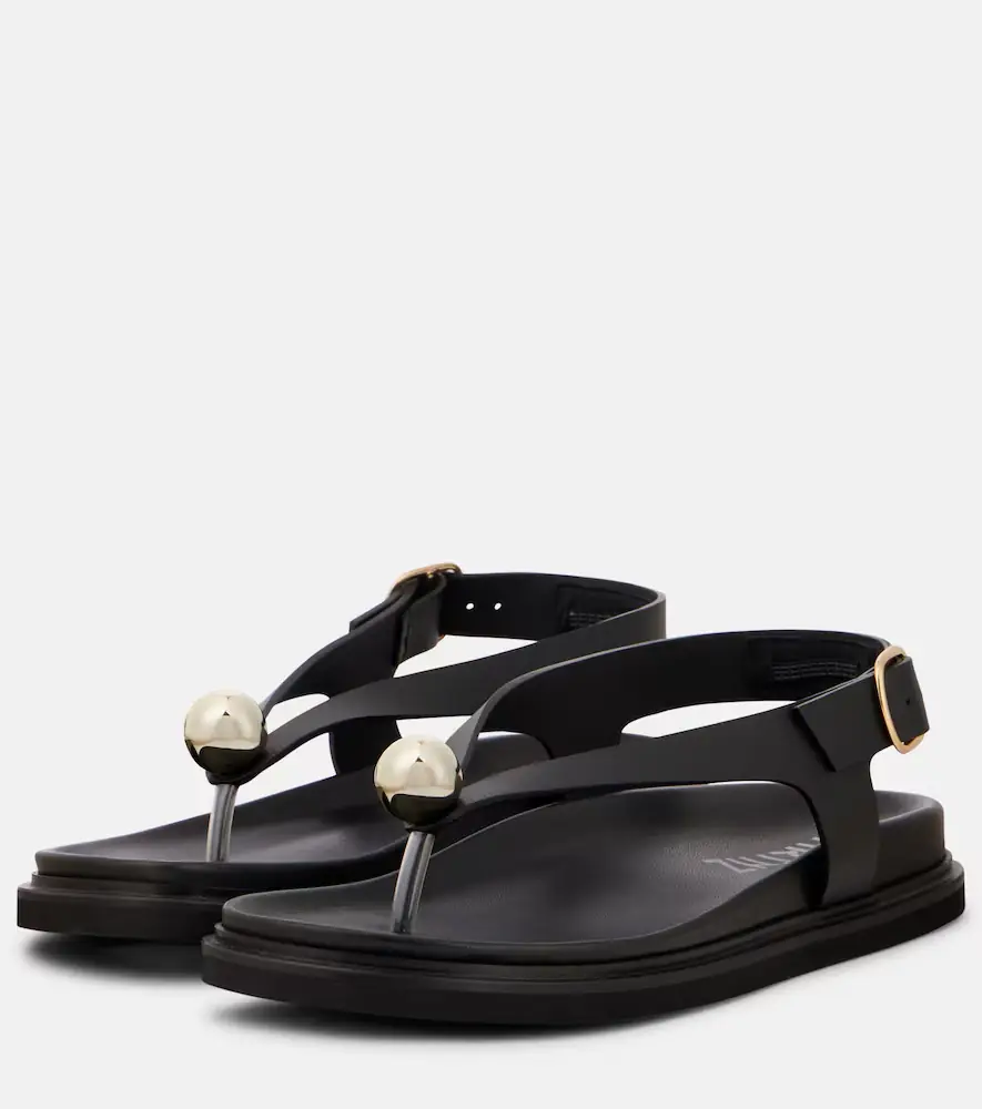 Souliers Martinez Spiaggia embellished leather sandals | Thumbnail 2 Souliers Martinez Spiaggia embellished leather sandals | Thumbnail 2