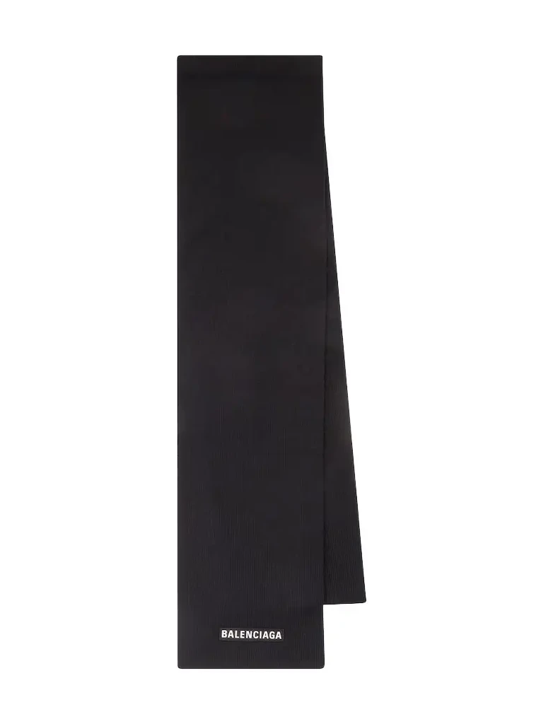 Logo wool-blend scarf