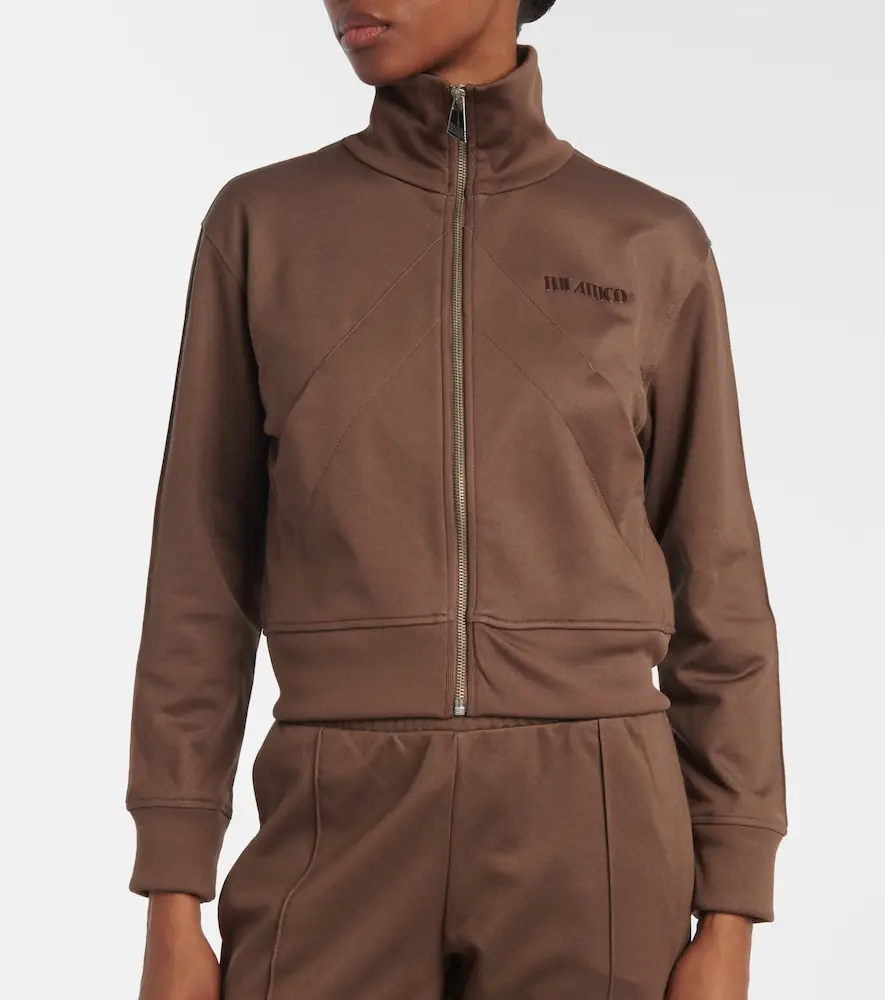 The Attico Zip-up cotton-blend fleece sweatshirt | Thumbnail 2