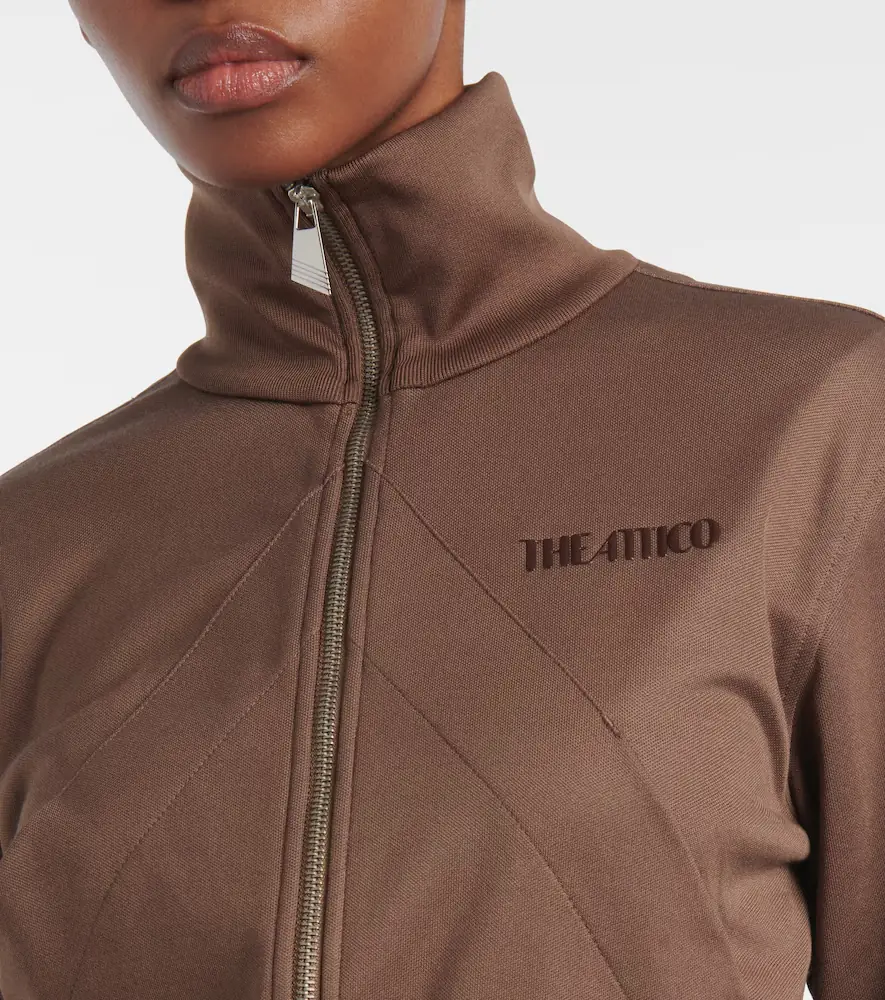 The Attico Zip-up cotton-blend fleece sweatshirt | Thumbnail 4