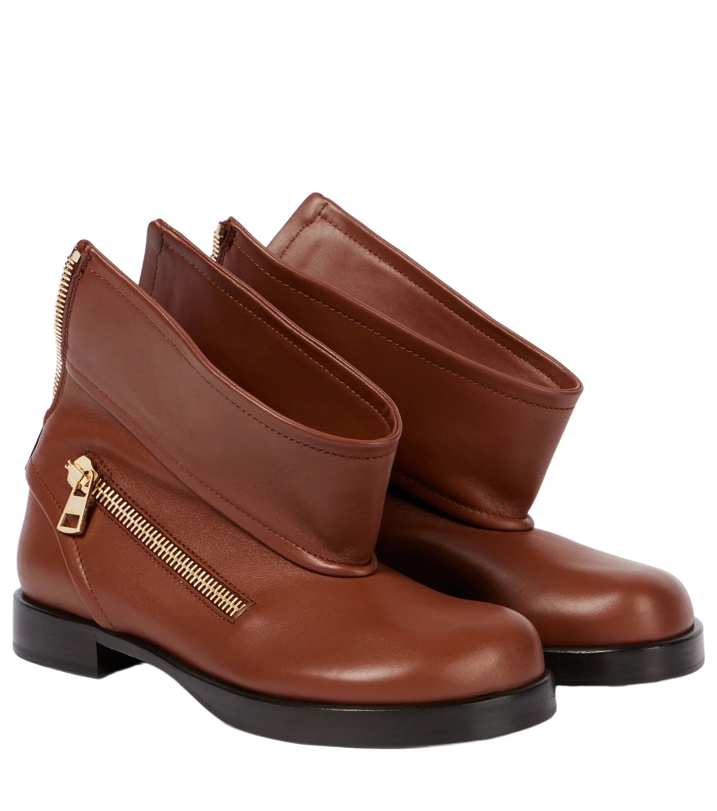 Leather biker boots