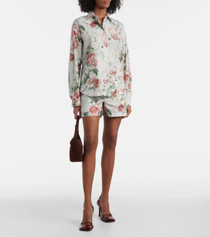The Attico Floral cotton poplin shorts | Thumbnail 2