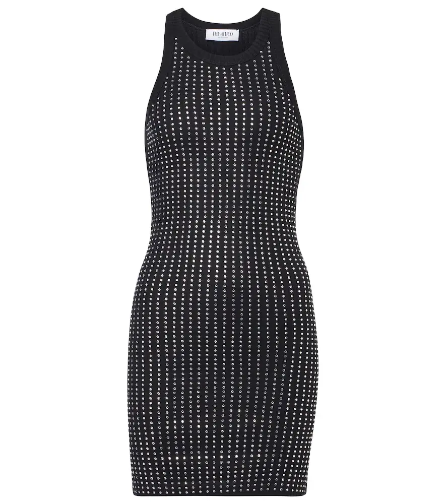 The Attico Embellished cotton minidress