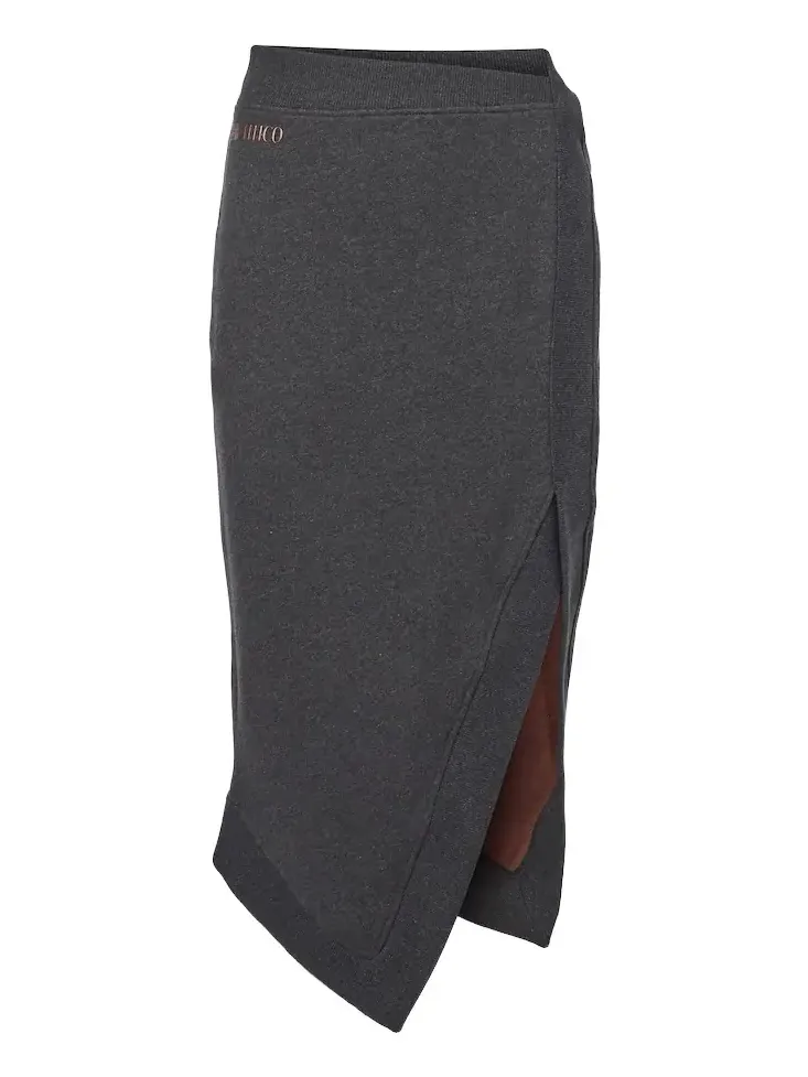 Logo asymmetric cotton jersey midi skirt Logo asymmetric cotton jersey midi skirt