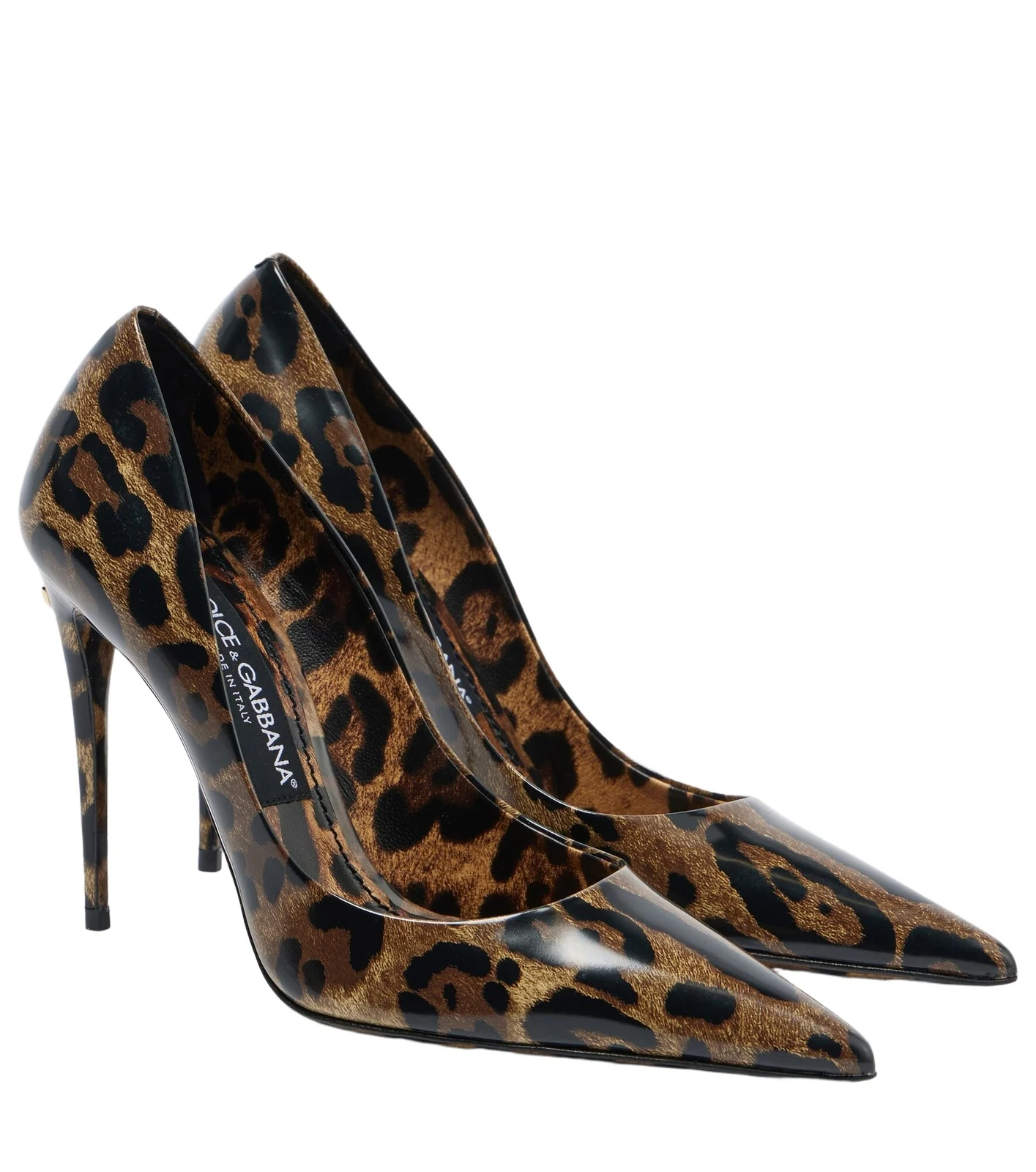 105 leopard-print polished leather pumps 105 leopard-print polished leather pumps