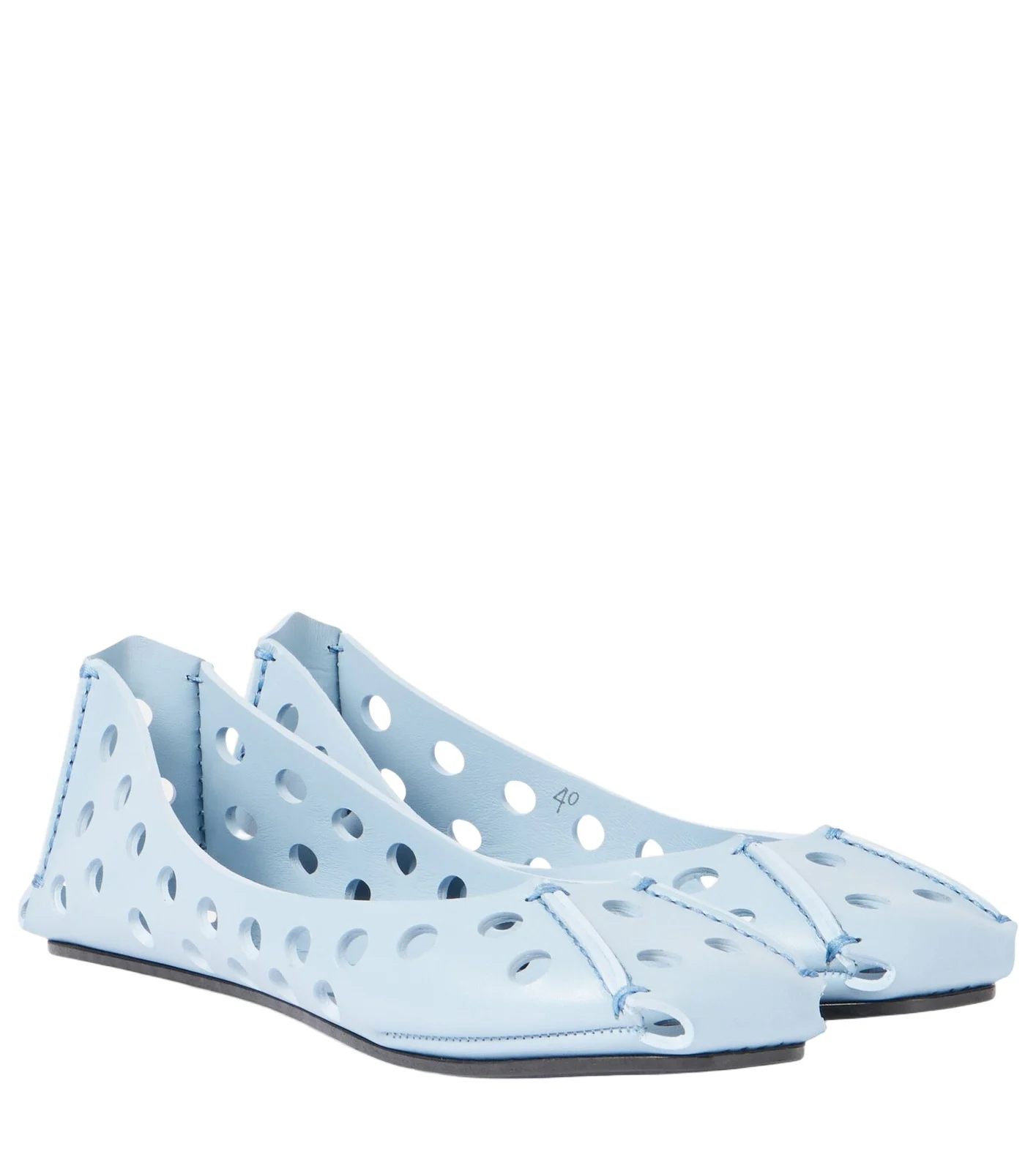 Perfo leather ballet flats