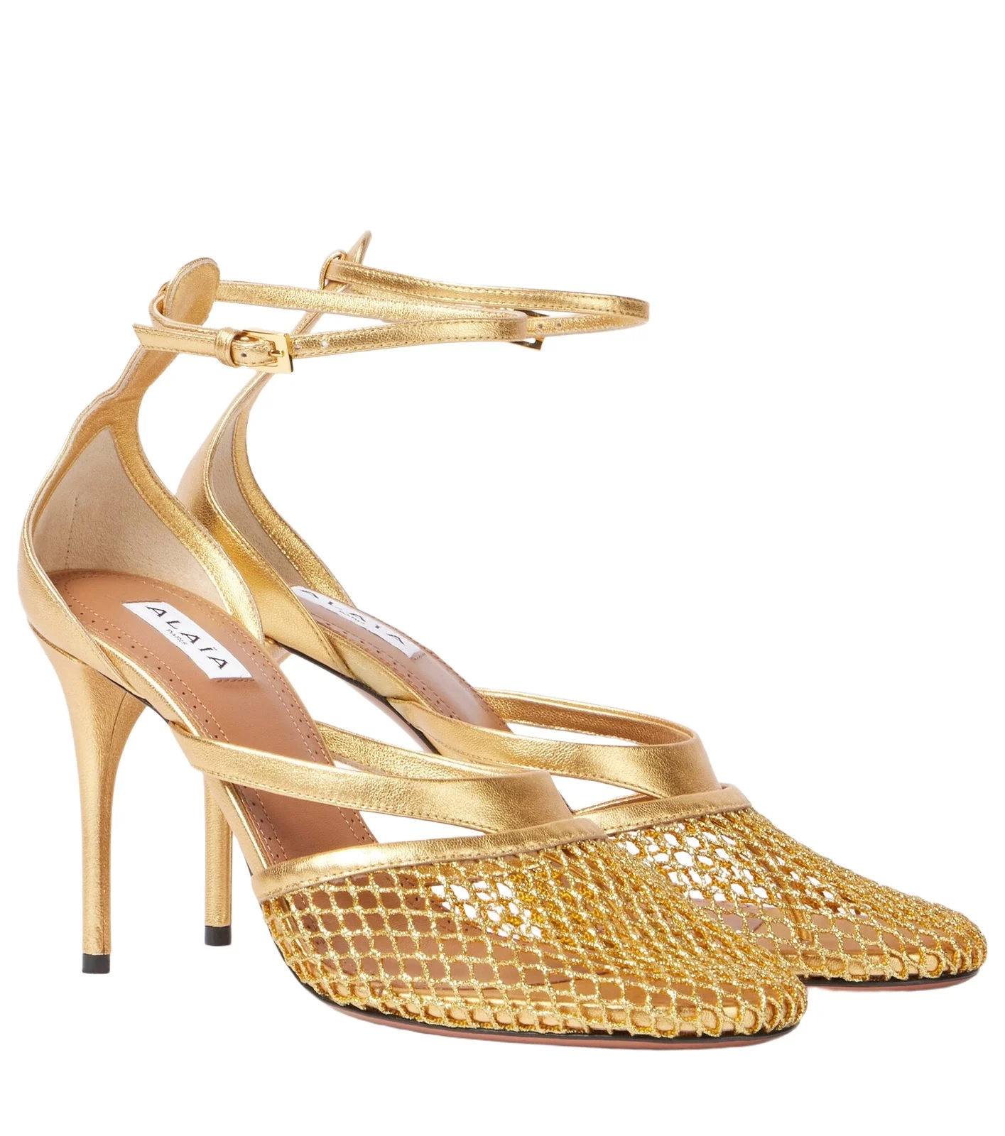Infradito Fishnet 90 leather pumps