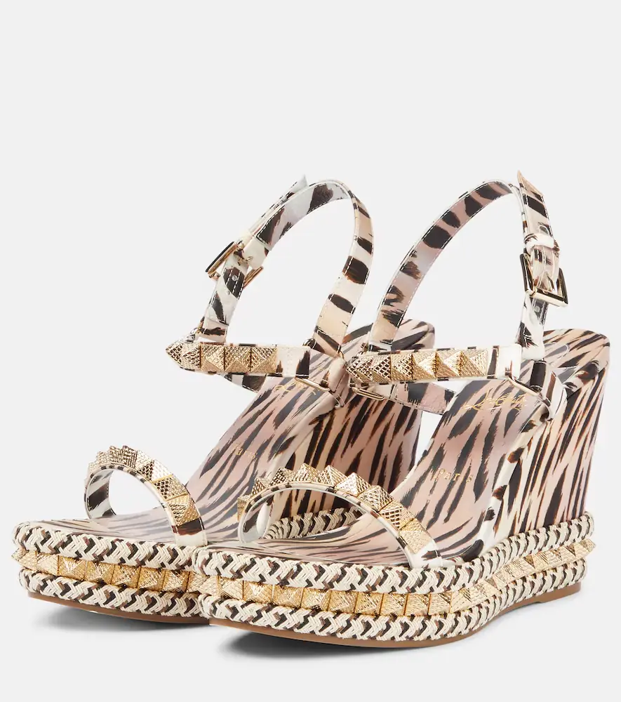 Christian Louboutin Pyra Clou 110 leopard-print espadrille wedges | Thumbnail 2