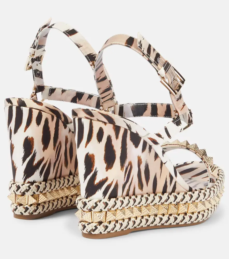 Christian Louboutin Pyra Clou 110 leopard-print espadrille wedges | Thumbnail 5
