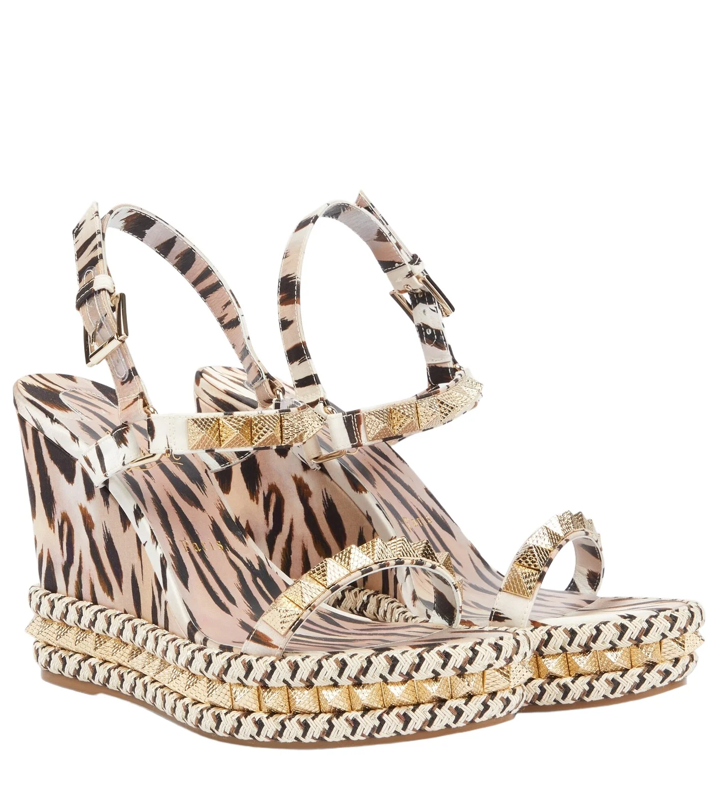 Pyra Clou 110 leopard-print espadrille wedges
