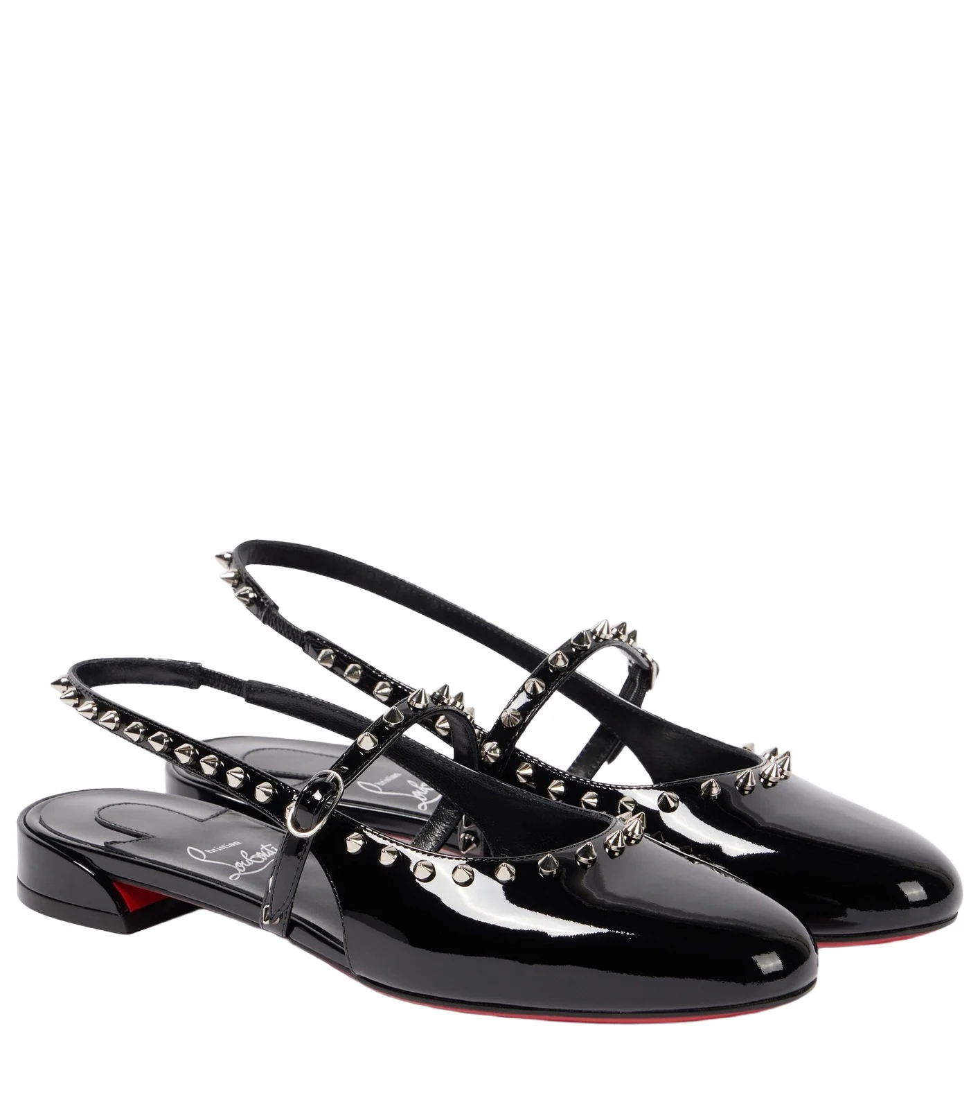 Sweet Janispikes patent leather slingback flats