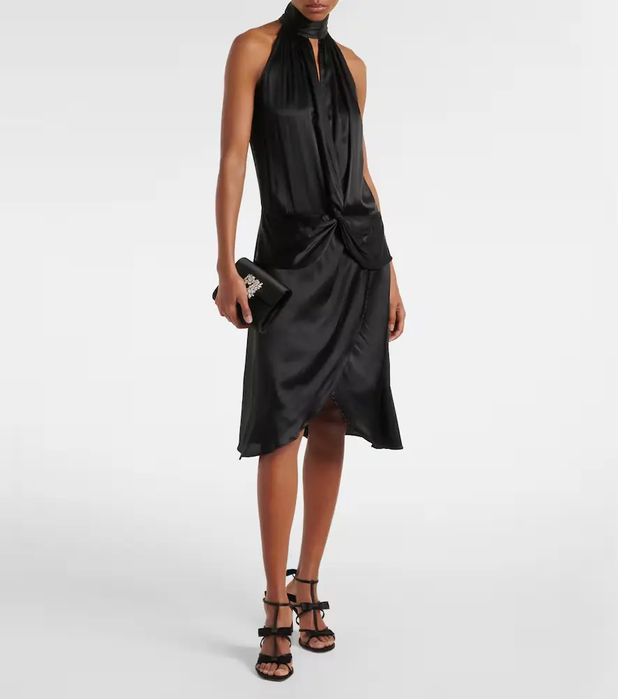 Nina Ricci Gathered halterneck satin minidress | Thumbnail 2